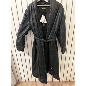 Urban Revivo Faux Leather Puffer Coat Size L